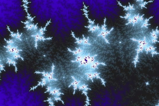 fractal blue Christmas background for card