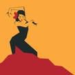 Flamenco Dancer in expressive impressive pose. Minimalistic laconic