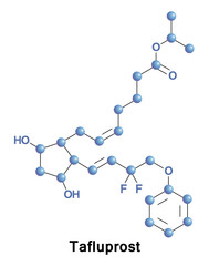 Canvas Print - Tafluprost is a prostaglandin analogue. It is used topically to control the progression of open-angle glaucoma and in the management of ocular hypertension