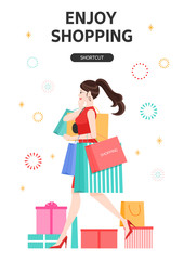 Wall Mural - Shopping illustration