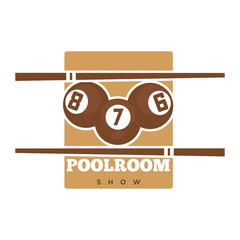 Wall Mural - Pool room show promotional emblem in sepia colors