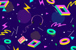Retro Eighties Abstract Background Pattern