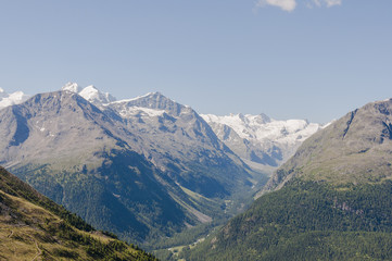 St. Moritz, Pontresina, Val Bernina, Val Rosen, Bernina, Muottas Muragl, Rosatschgruppe, Alpen, Engadin, Oberengadin, Graubünden, Sommer, Schweiz