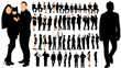 © zolotons - Vector, isolated silhouette people, set