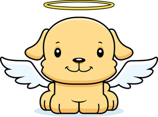 Sticker - Cartoon Smiling Angel Puppy