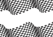 Checkered Wave On White Blank Space For Text Place Design For Sport Race Championship Winner Background Vector Illustration.