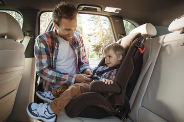 Wall Mural - Travel by car family trip together vacation