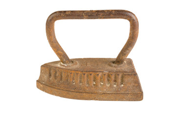 Old iron on a white background