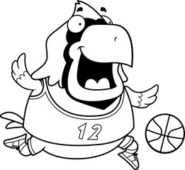 Sticker - Cartoon Cardinal Basketball