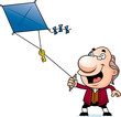 Cartoon Ben Franklin Kite