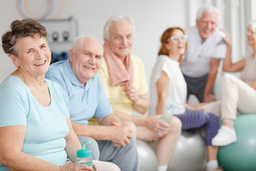 Wall Mural - Retirees spending time together