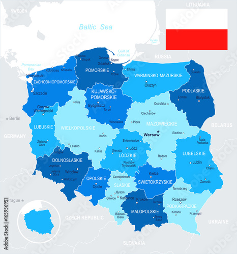 Dekoracja na wymiar  polska-mapa-i-ilustracja-flagi