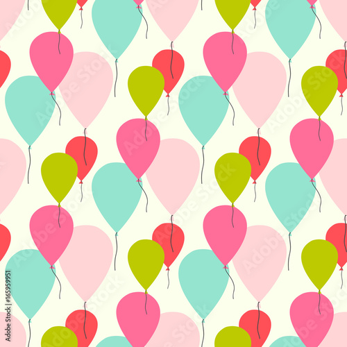 Seamless vector pattern with pastel color balloons. Canvas Print
