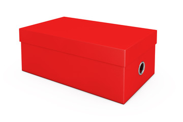 Aufkleber - Red Blank Cardboard Shoe Box Mockup for your Design. 3d Rendering