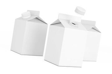 Aufkleber - Blank Milk or Juice Carton Boxes. 3d Rendering