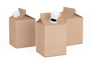 Aufkleber - Blank Milk or Juice Carton Boxes. 3d Rendering