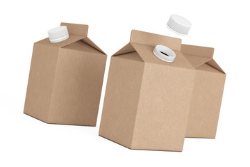 Aufkleber - Blank Milk or Juice Carton Boxes. 3d Rendering