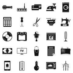 Poster - Computer staff icons set, simple style