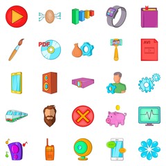 Poster - App icons set, cartoon style
