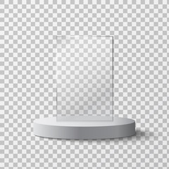 empty glass award isolated, trophy template on a transparent background. vector element, eps10