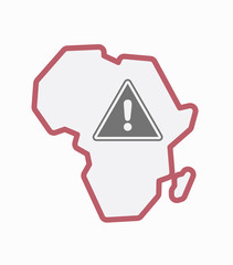 Wall Mural - Isolated Africa map with a warning signal