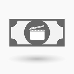 Wall Mural - Isolated bank note with a clapperboard