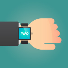 Sticker - Hand with a smart watch and    the text INFO