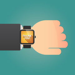 Sticker - Hand with a smart watch and    the text THANK YOU