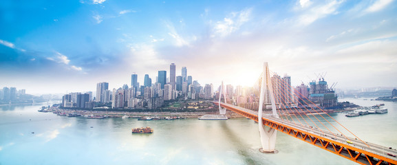 Poster - modern metropolis skyline, chongqing, china,