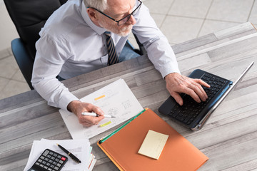 Poster - Mature businessman working on laptop