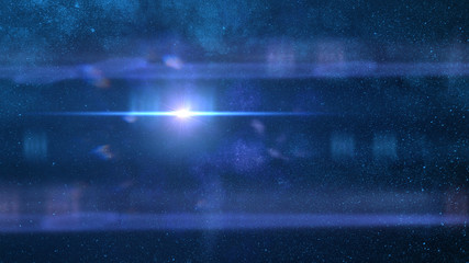Wall Mural - bright blue star in front the milky way
