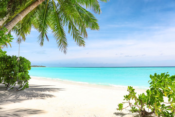 Sticker - View of beautiful beach at tropical resort