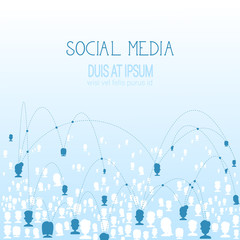 Poster - Social Media Icons Connected With Lines Network Communication Users Concept Vector Illustration