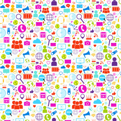 Poster - social media icons set on white background network communication concept vector illustration