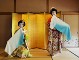 Niigata, Japan - Oct 29, 2015 : Geisha japan tradition dance show in tea ceremony