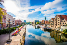 Old Town And Granaries By The Brda River. Bydgoszcz, Poland.
