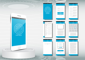 UI, UX, GUI for mobile application template