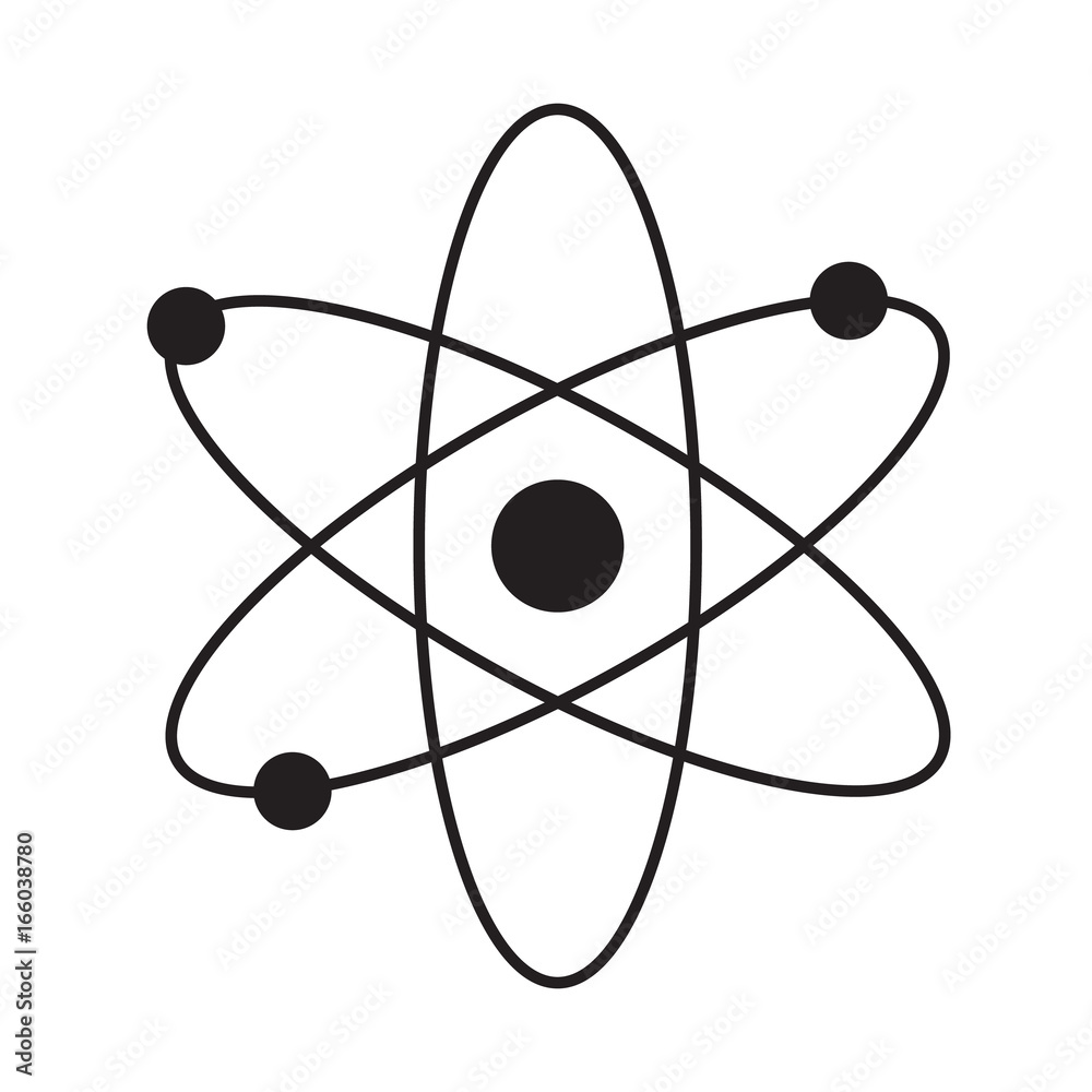 Atom flat isolated icon vector illustration design - obrazy, fototapety, plakaty 