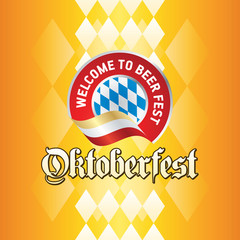 Wall Mural - Welcome to beer fest Oktoberfest red logo icon