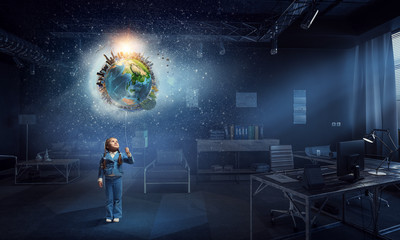 Wall Mural - Exploring this great world . Mixed media