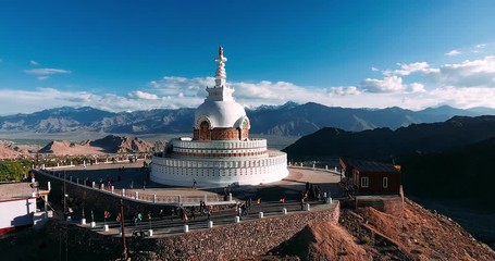 Wall Mural - Shanti Stupa is a Buddhist white-domed stupa (chorten) on a hilltop in Chanspa, Leh district, Ladakh.