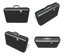 Wall Mural - 3d black briefcase range four set