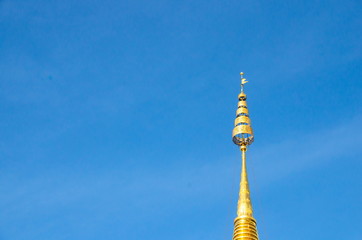 The peak of Culture at Doi-suthep  under the clear Sky of East Asia.