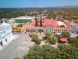 Sticker - Aerial panorama view of Leon city