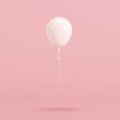 © HappyAprilBoy - White balloon on pink background. minimal concept idea.