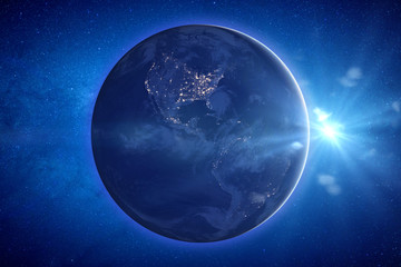 Wall Mural - sunrise over planet earth