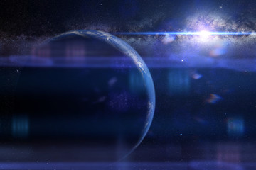 Wall Mural - sunrise over planet earth