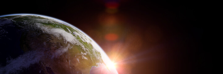 Wall Mural - sunset over the planet Earth