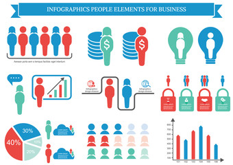 Wall Mural - Collection of infographic people  elements for business.Vector illustration