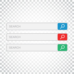 Poster - Search bar field. Set vector interface elements with search button. Flat vector illustration on isolated background. Simple business concept pictogram.